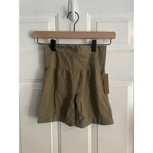 skims army green shorts